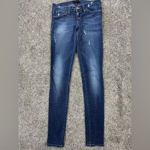 Flying Monkey Dark Wash Skinny Jeans with Light Distressing